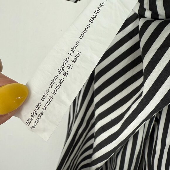 Zara Collection Striped Pull On Cropped Tie Waist Poplin Pants Size XS EUC - Picture 11 of 11